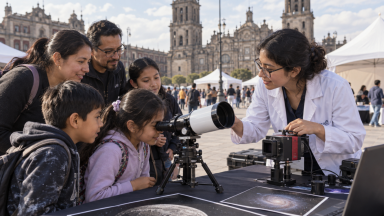 Zócalo de las Ciencias lleva telescopios y preguntas a las familias